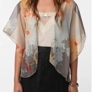 Urban Outfitters Kimchi Blue Floral Chiffon Sheer Kimono: Size Small